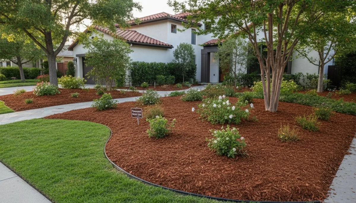 Fresh mulch installation with clean, even beds by Chop Chop Landscaping in Pasadena, CA