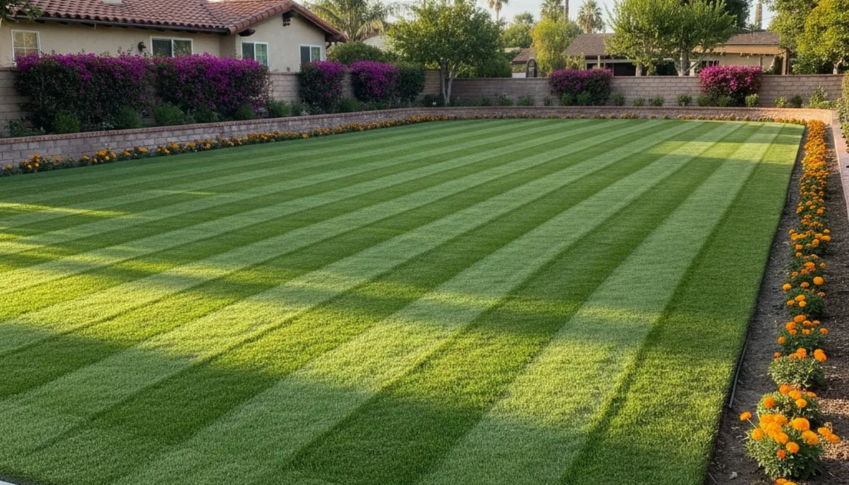 Professional lawn striping and clean edging by Pasadena, CA landscapers | Chop Chop Landscaping